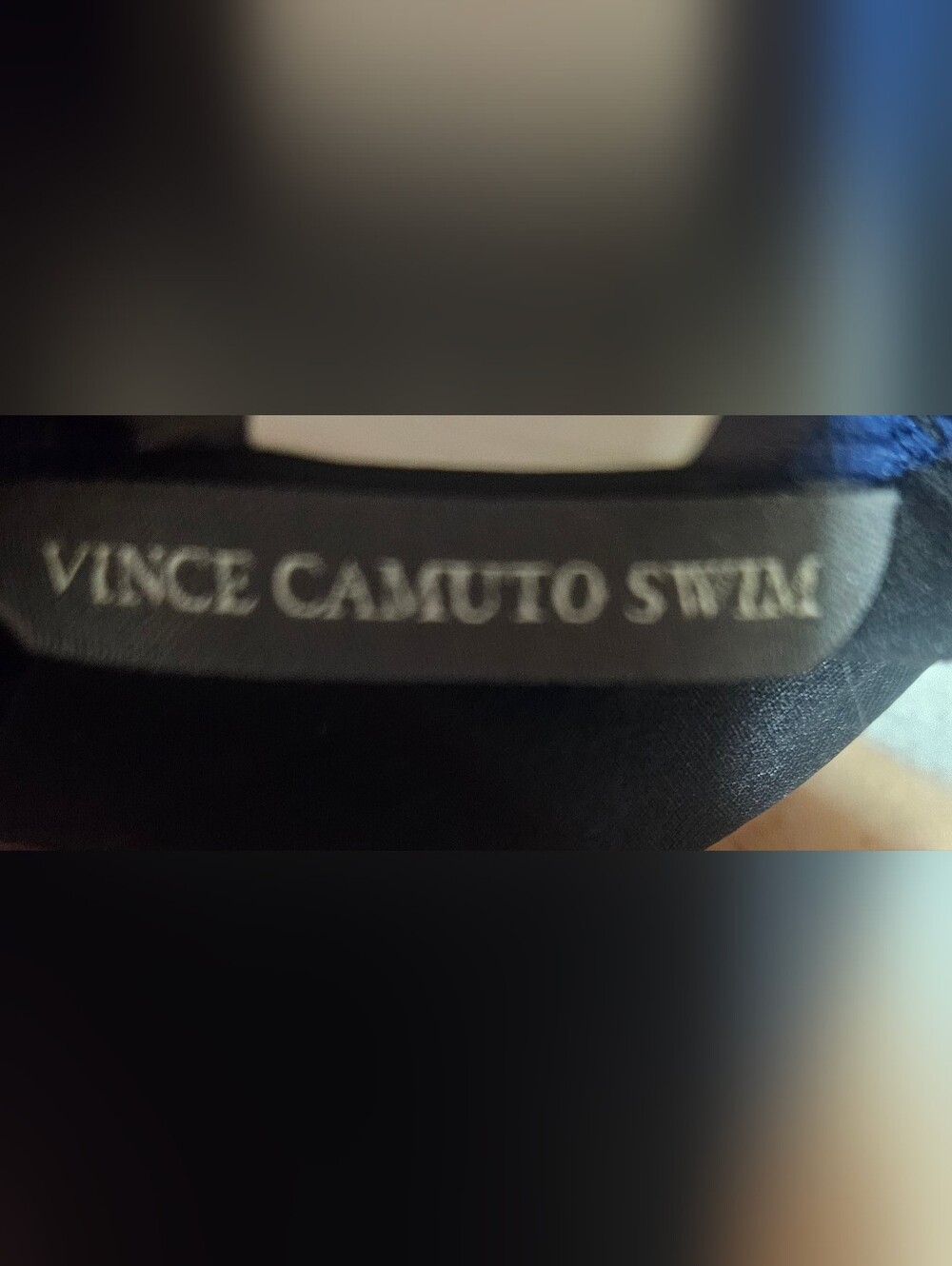 Vince Camuto Navy Swinsuit with Peach Floral Accent Size 12 EUC - Picture 7 of 9